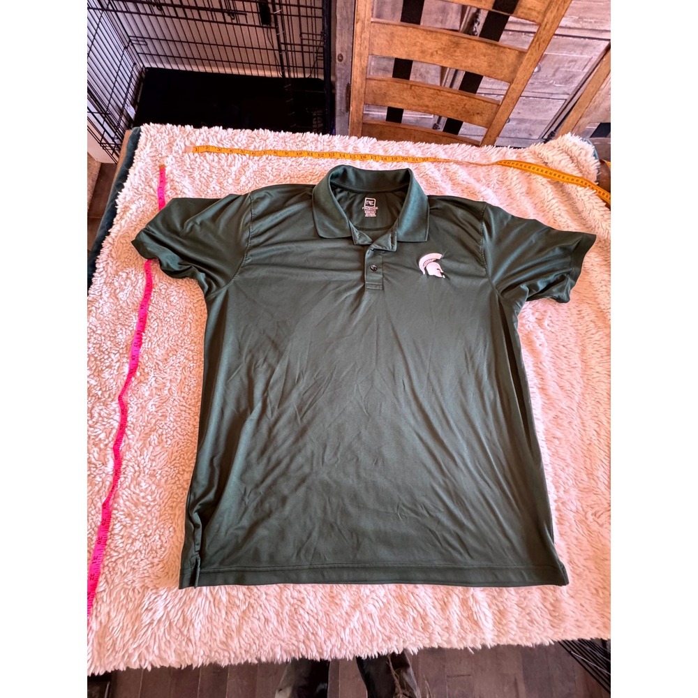 ProEdge Michigan State Spartans Mens 2XL Green Performance Polo Shirt MSU NCAA
